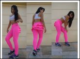 calça com babado estilo Juju