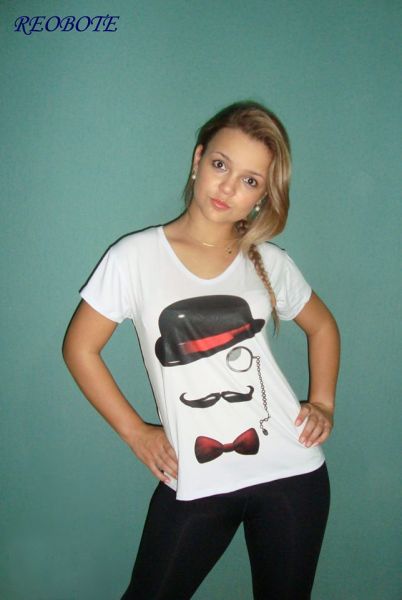 T-Shirt com estampa em silk