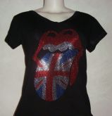 T-Shirt com estampa em strass